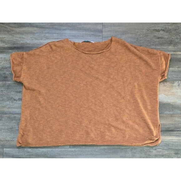 FP Free People Beach Sweater Oversized Women's XS Orange Short Sleeve - Picture 1 of 6